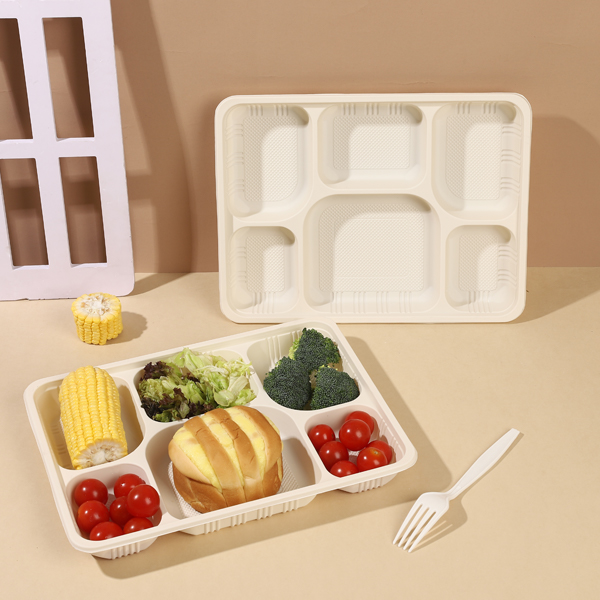 Cornstarch Six-Compartment Tray 2