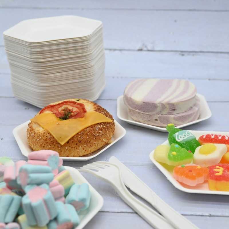 hexagon dessert plates